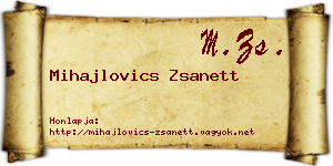 Mihajlovics Zsanett névjegykártya